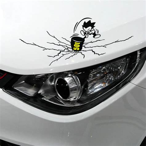 Funny Vinyl Cartoon Crack Auto Scratch Cover Car Sticker Adhesive Decal