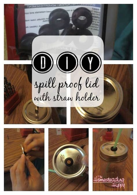 How To Diy~ Spill Proof Mason Jar Lid With Straw Holder