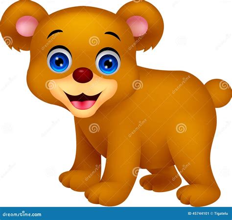 Cute Baby Bear Cartoon Stock Vector Illustration Of Young 45744101