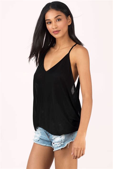 Isabel Side Twist Tank Top In Black Tank Tops Casual Chic Outfit Tops