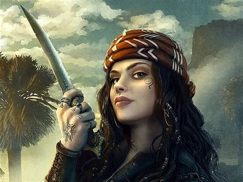 hd wallpaper fantasy women warrior pirate sword tattoo woman woman warrior wallpaper flare
