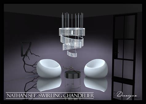 Nathan Set Swirling Chandelier New Mesh Sims 4 Designs