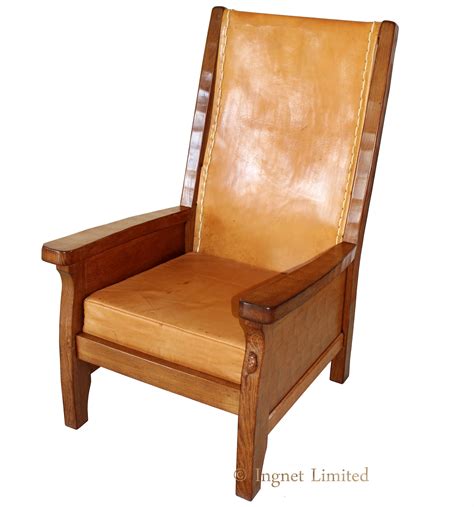 No smoke and mirrors needed. ROBERT MOUSEMAN THOMPSON VINTAGE ADZED OAK SMOKING CHAIR ...
