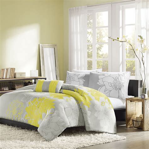 Yellow And Grey Bedding