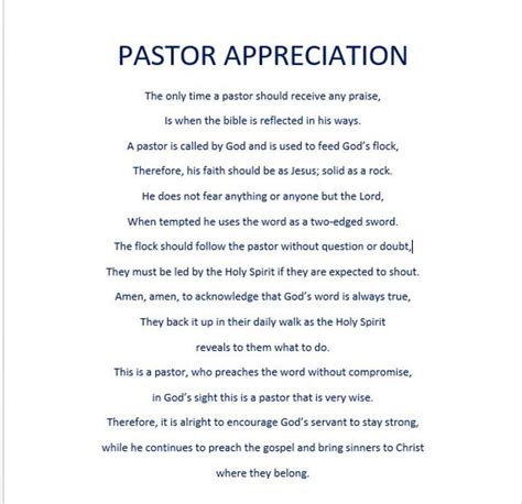 Pastor Appreciation Digital Download Poem Etsy Pastors Appreciation