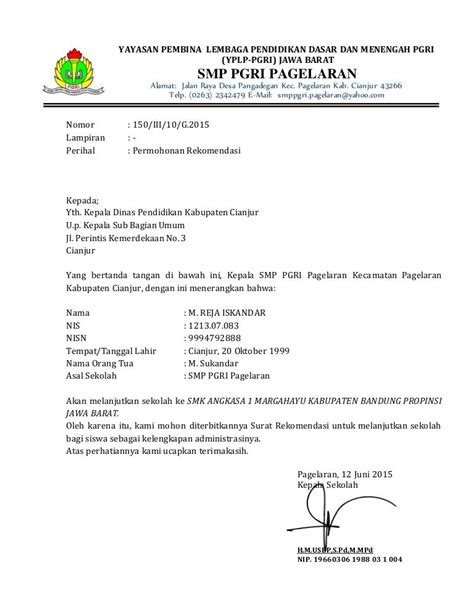 Contoh Surat Rekomendasi Beasiswa Dalam Bahasa Inggris  Contoh Surat