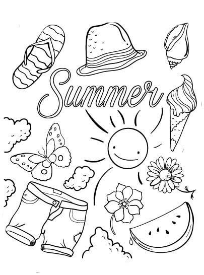 Sun And Summer Coloring Page Free Printable Coloring Pages For Kids