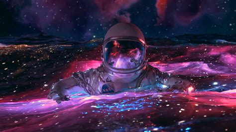 Astronaut Floating In Space 1080p
