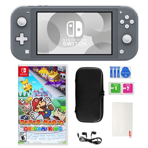 Nintendo Switch Lite In Gray With Paper Mario And Accessories Walmart Com