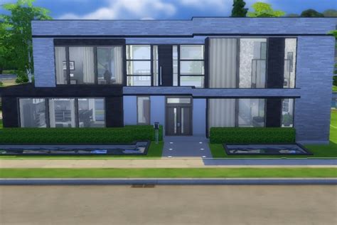 Monochrome Modern House By Notecat At Mod The Sims Sims 4 Updates