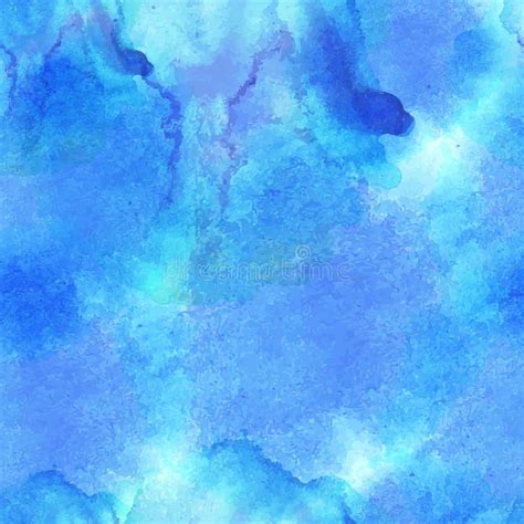 Vector Watercolor Background Light Blue Color Seamless Pattern