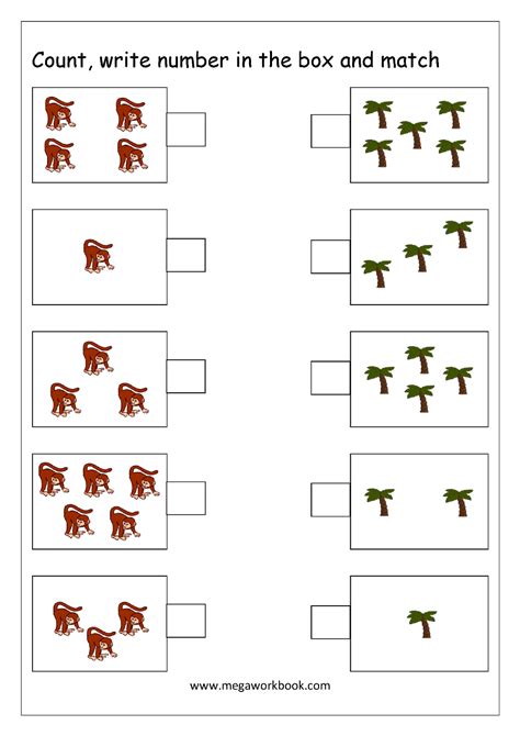 Free Printable Number Matching Worksheets For Kindergarten And