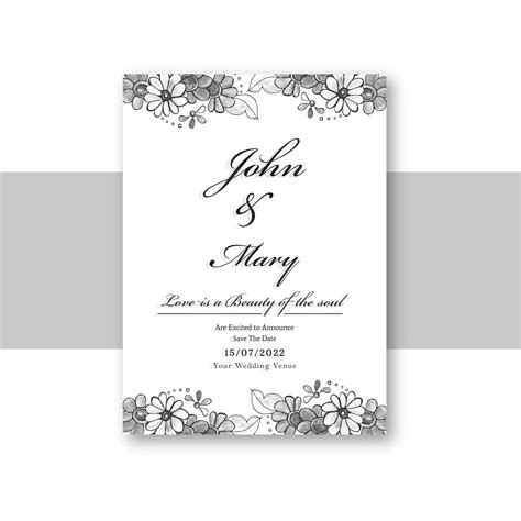 Beautiful Wedding Invitation Card Template With Decorative Flora 246968