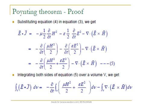 Poynting theorem WTP