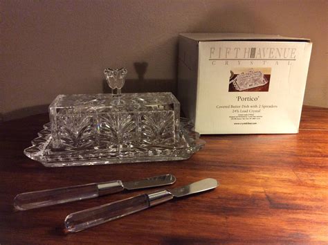 Fifth Avenue Crystal Butter Dish Lead Crystal Butter Dish Flask