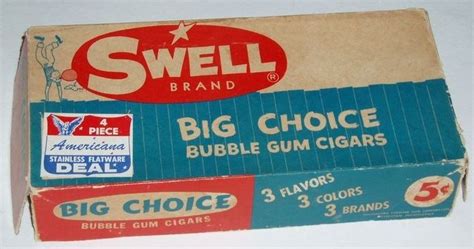 Swell Bubblegum Cigars Display Box 1960s By The Philadelphia Gum Co