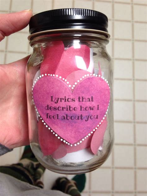 Looking for homemade boyfriend gift ideas to make your man smile? Lyrics that describe how I feel about you Mason Jar | DIY ...