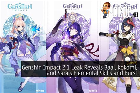 Genshin Impact Baal Genshin Impact Leaks Baal Kokomi And Sara Game