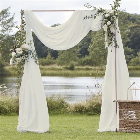 Ivory Draping Fabric Wedding Backdrop Ginger Ray