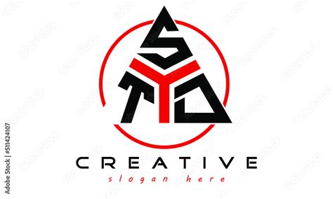 Tsd Three Letter Creative Triangle Shape In Circle Logo Design Vector