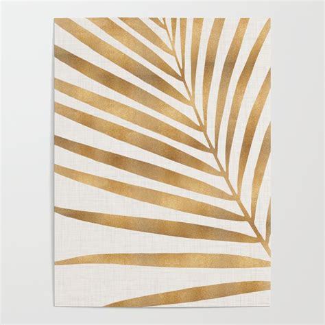 Metallic Gold Palm Leaf Poster By Modern Tropical Society6