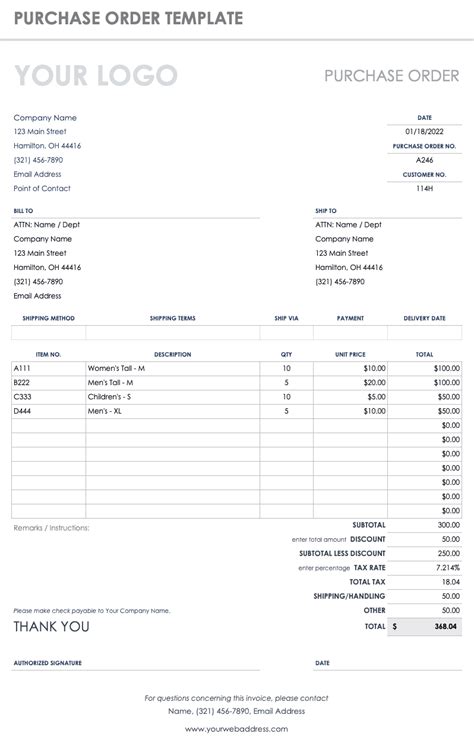 Free Order Form Templates Smartsheet