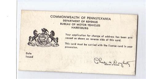 Submit a payment for the applicable sales tax, title and registration fees. Vintage Pennsylvania Vehicle Registration Card « whybidmore.com