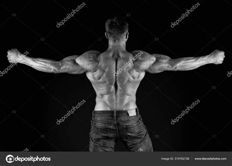 professional coach demonstrate achievements exercises for back bodybuilder perfect shape rear