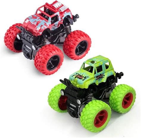Wocy 2 Pack Monster Trucks Toys For Boyspull Back Cars