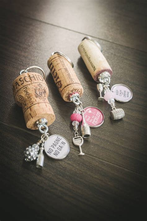 Cork Keychains Upcycled Wine And Champagne Cork Keychains Etsy Wine