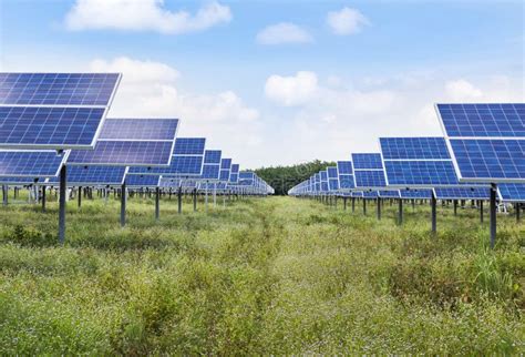 Photovoltaics Solar Panels In Solar Power Station Stock Photo Image
