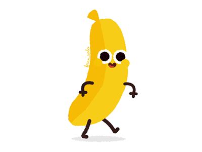 A Cartoon Banana With Eyes And Arms Running