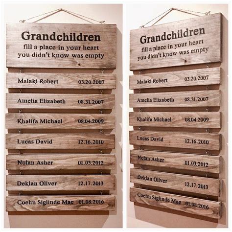 Custom Wooden Grandparents Sign With Grandkids Names Etsy Wooden