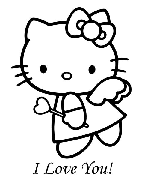 Hello Kitty Valentine Coloring Pages Coloring Home
