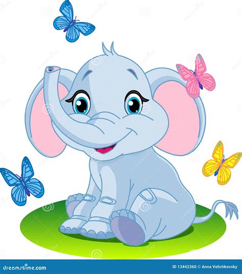 Baby Elephant Stock Vector Illustration Of Cartoon Characters 13442360