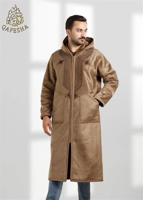 Farwa Fur Winter Coat Bisht Arabic Cloak With Hood Etsy