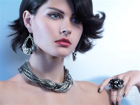 Portrait Of A Beautiful Woman Wearing Jewellery Photograph By Maxim