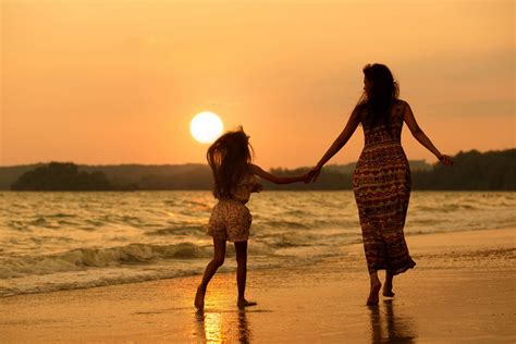 A collection of the top 54 your mom wallpapers and backgrounds available for download for free. girl a woman mother daughter beach HD wallpaper