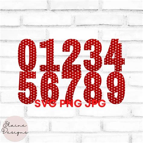 Red Polka Dot Numbers Red Dot Numbers Wedding Table Numbers Etsy