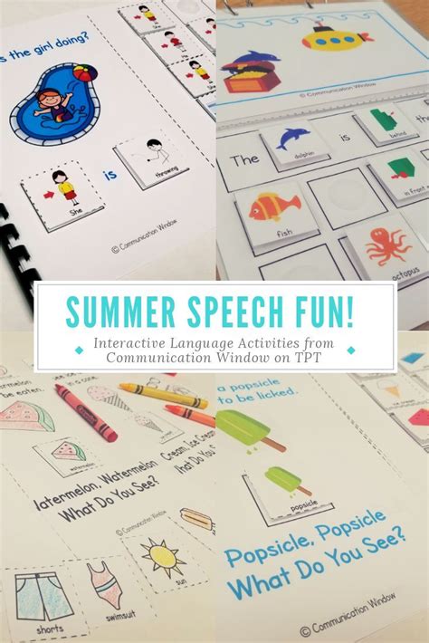 Summer Speech Therapy Ideas And Summer Interactive Books For Special