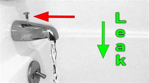 If you find you are leaking water from behind the wall of your bathtub faucet then you may need to remove a portion of your drywall to access the valve assembly. Bathtub Spout. How to replace leaking tub spout diverter ...