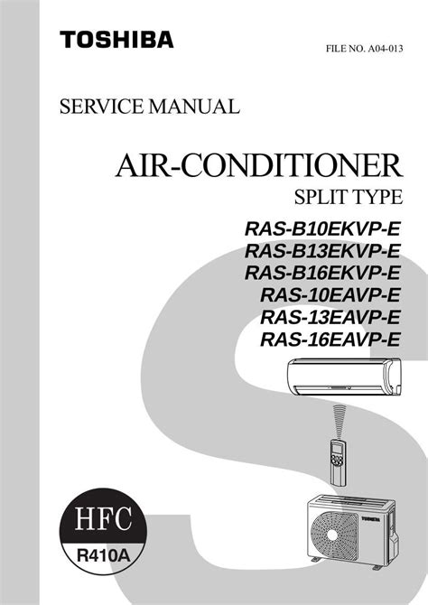 Toshiba Air Conditioner Service Manual Model Ras B Ekvp E