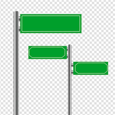 Premium Vector Green Blank Traffic Street Road Signs Isolated Vector