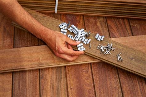 Premium Photo Ipe Decking Deck Wood Installation Clips Fasteners