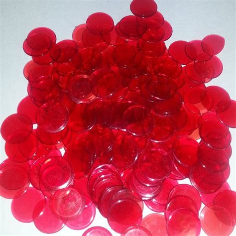 100 Red Circle Game Tokens Playing Pieces 100 Bingo Chips