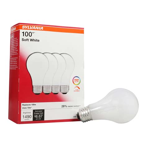 Sylvania A19 100 Watt Soft White Halogen Light Bulbs Shop Light Bulbs