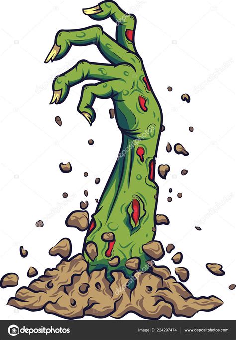 cartoon zombie hand out ground stock vector image by ©dagadu 224297474