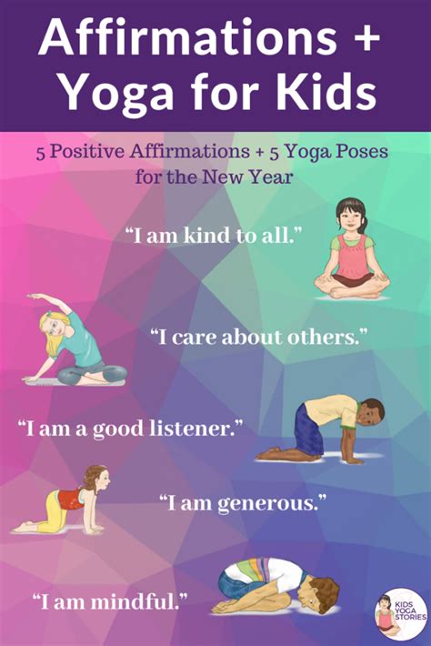 5 Positive Affirmations 5 Yoga Poses For The New Year Kids Yoga Stories