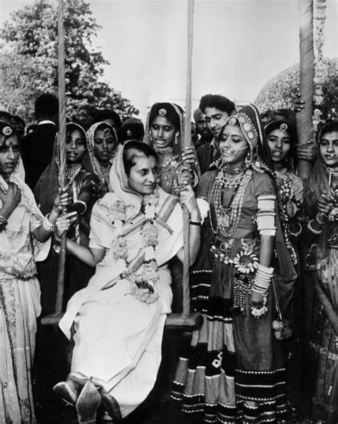january 1967 indian premier indira gandhi surrounded by women folk dancers from the province of