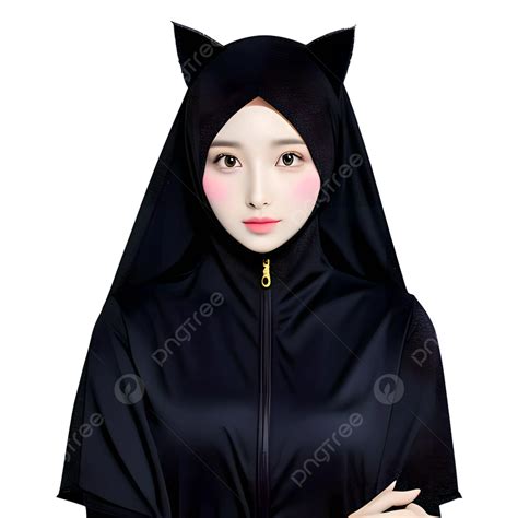 Gambar Gadis Hijab Memakai Kostum Kucing Ai Dijana Perempuan Tudung